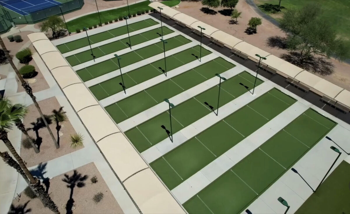 PebbleCreek bocce courts from above
